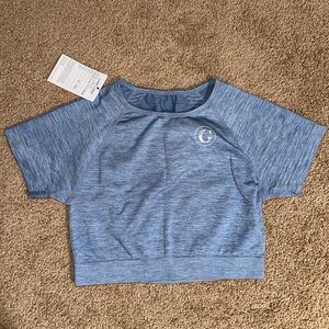 Athletic Style Crop Top-Blue